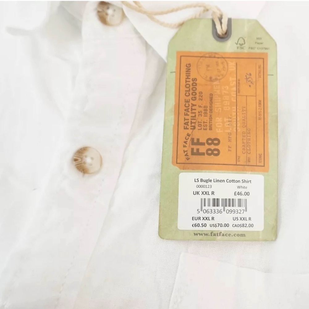 FAT FACE • Bugle Linen Cotton Shirt Beach - Picture 7 of 7